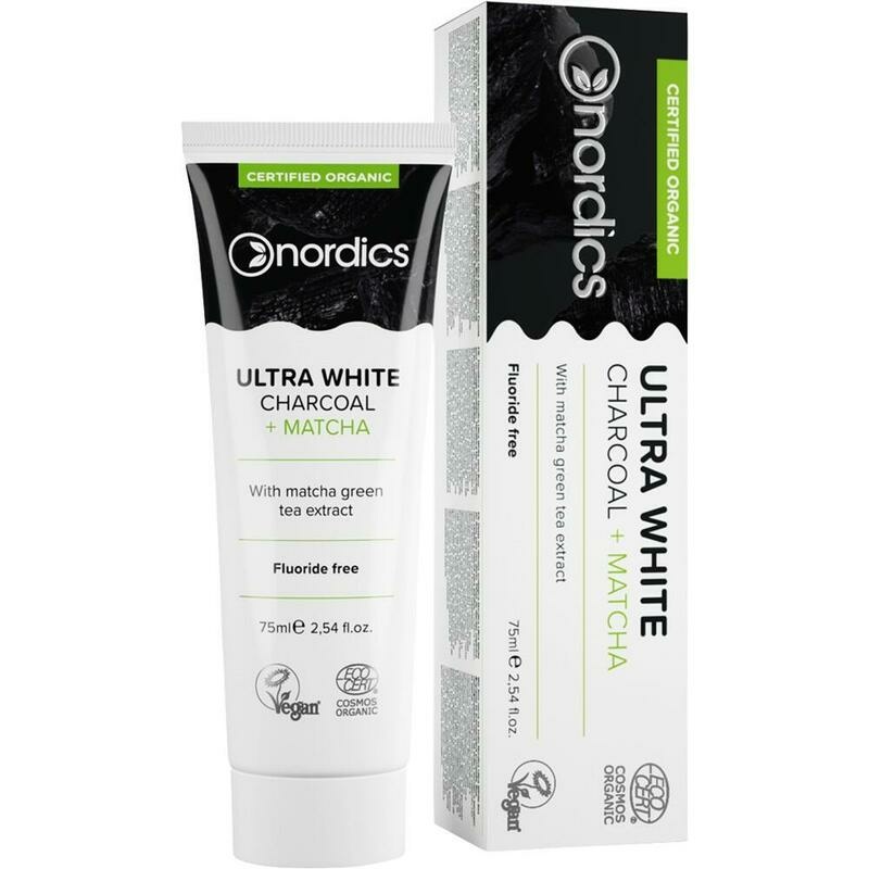 BIO ZAHNPASTA ultra white Aktivkohle Matcha Nordi.